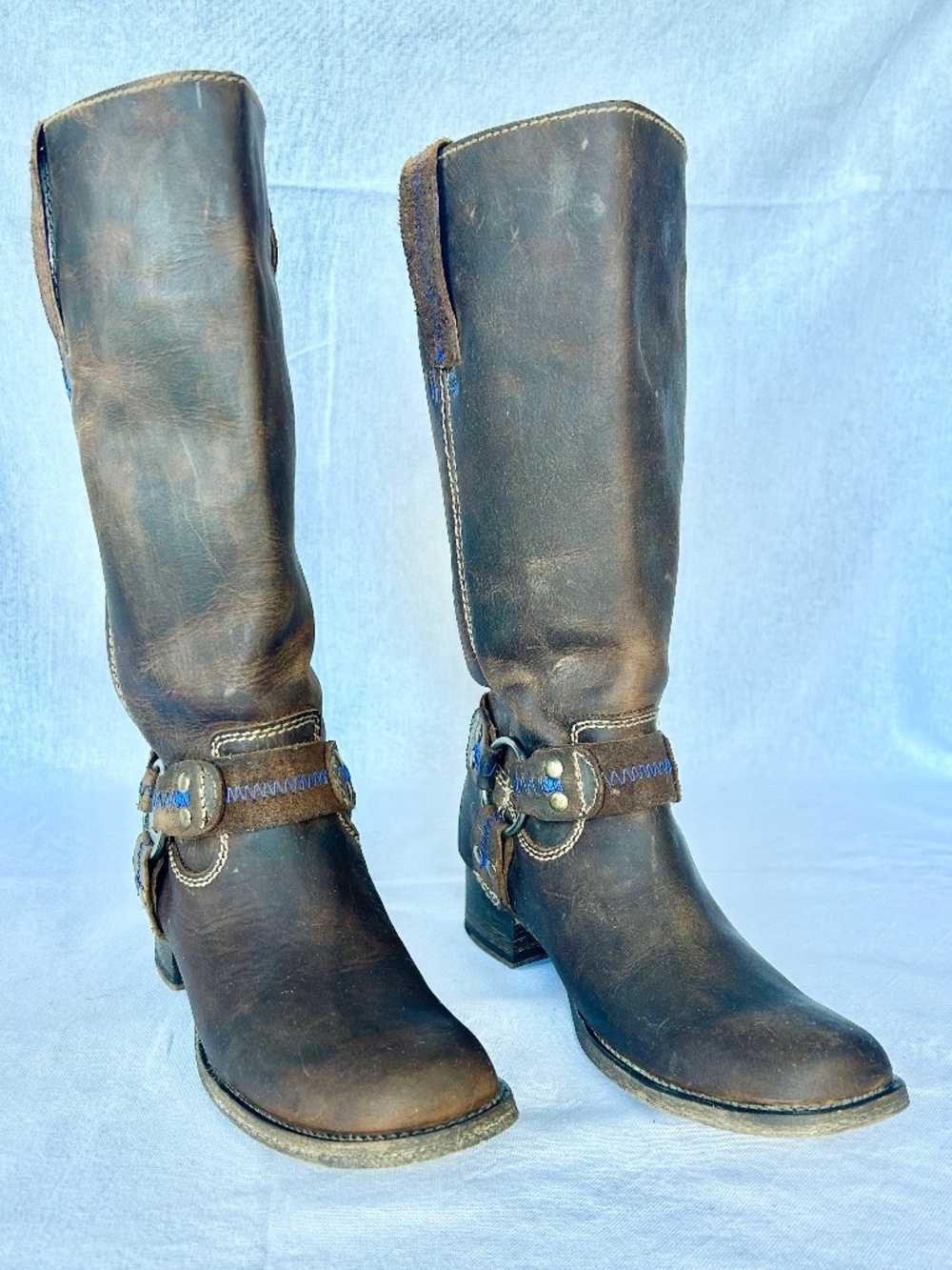 BED STU OPAL GREENLAND LEATHER HARNESS BOOTS Sz 7